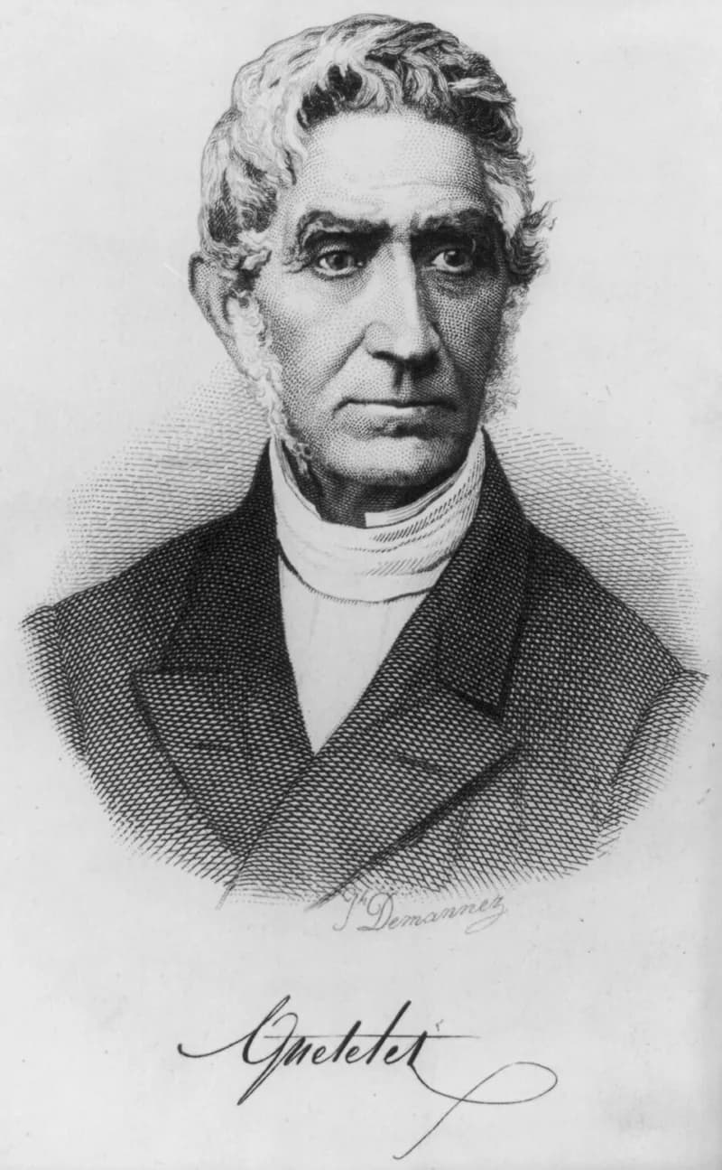 アドルフ・ケトレーの肖像(Adolphe Quételet by Joseph-Arnold Demannez・出典: Wikimedia Commons・Joseph-Arnold Demannez・Public domain)